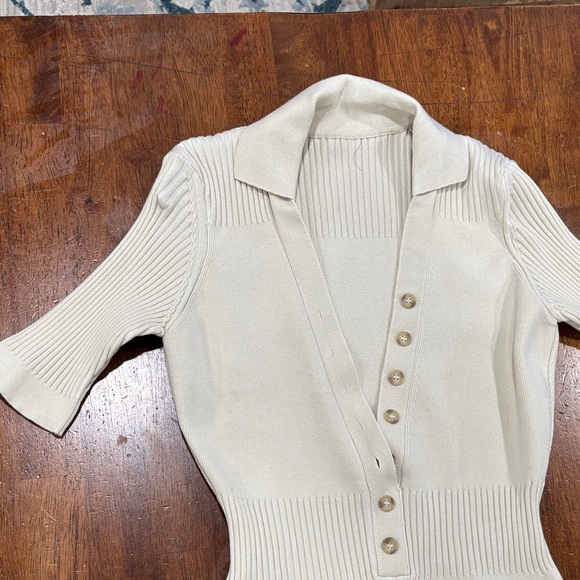 Jacquemus Cream Ribbed Bodysuit - Picture 8 of 10